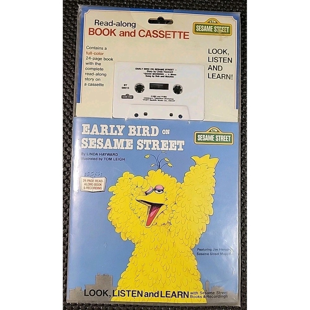 Vintage Early Bird on Sesame Street Read Along Book Story Cassette Tape Sealed